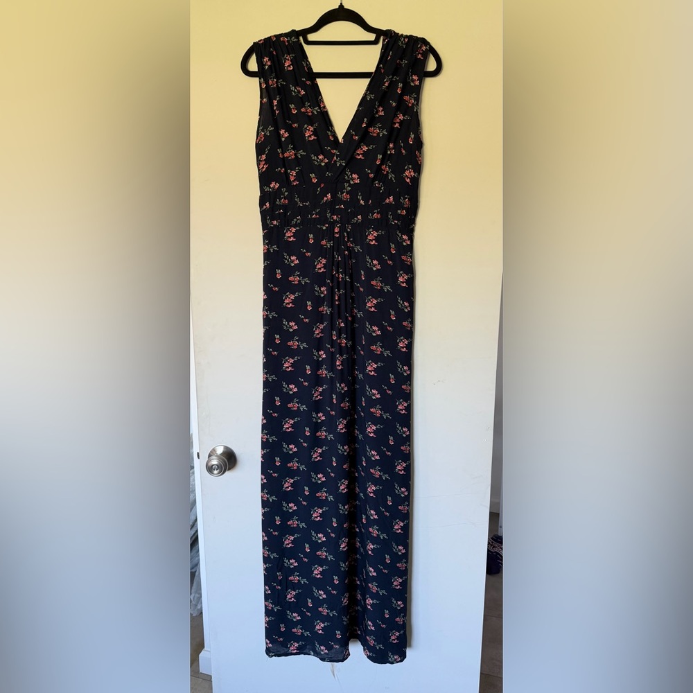 Modcloth Navy Floral Garden Maxi Dress